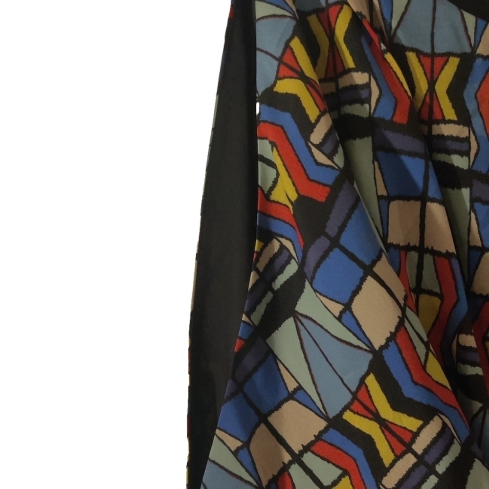 Jessica Simpson Dolman Slit Sleeve Multi Print  Crepe De Chine Blouson Dress NWT - Picture 5 of 8